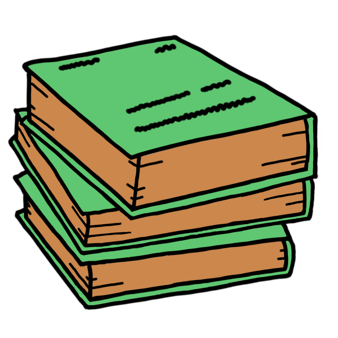 Drawing of a stack of books